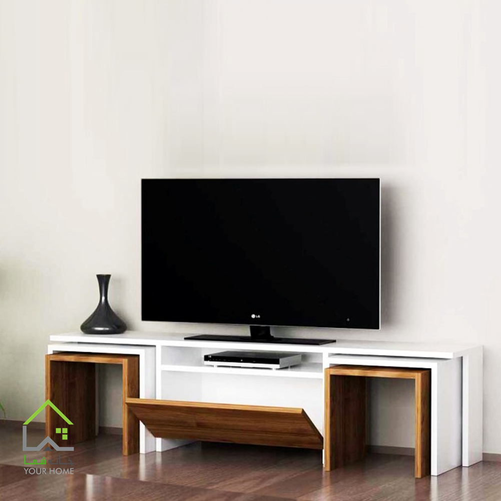 ست میز تلویزیون عسلی مخفی